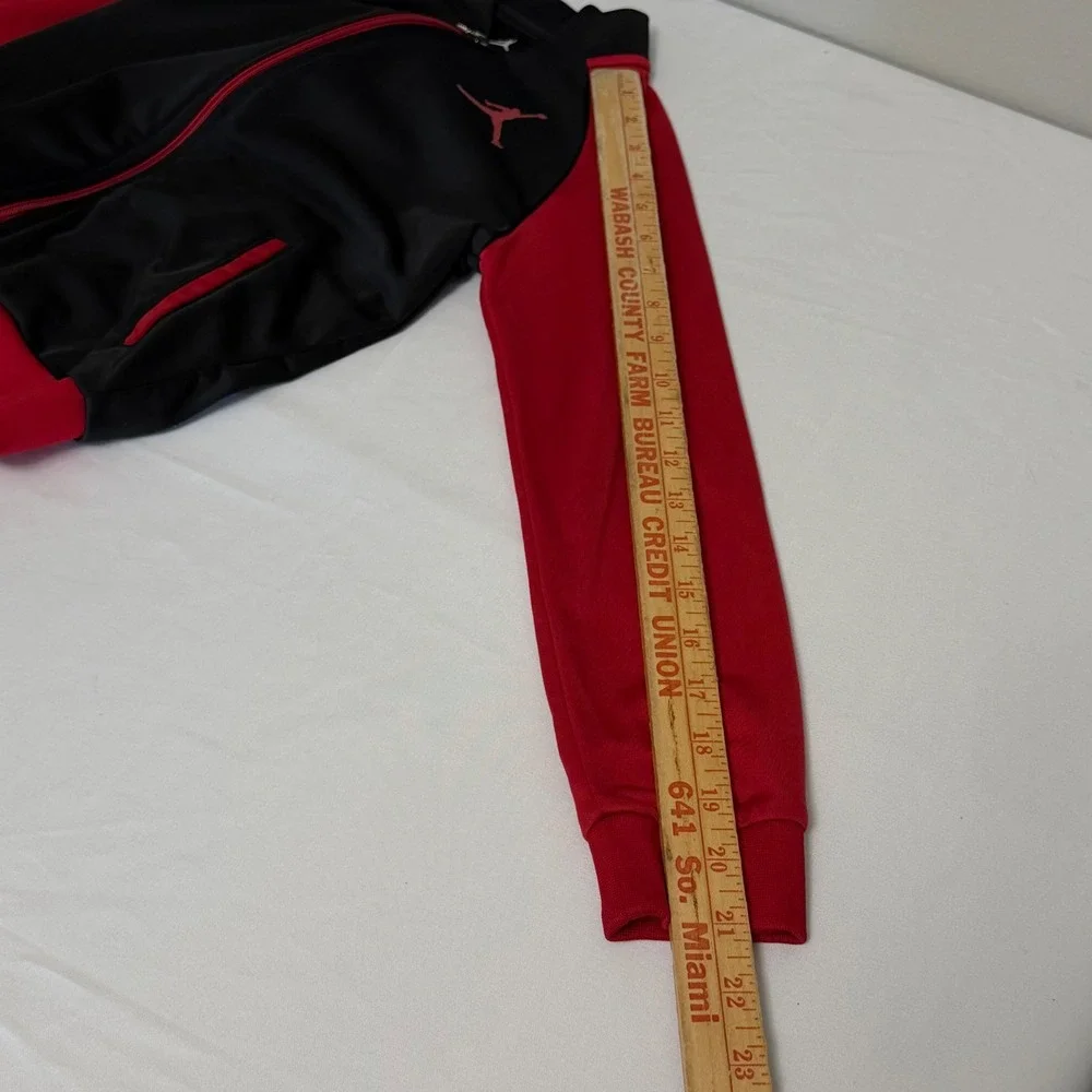 Jordan Kids Black Red Full Zip‎ Jumpman Track Jacket Size 7 Gorpcore Athletic